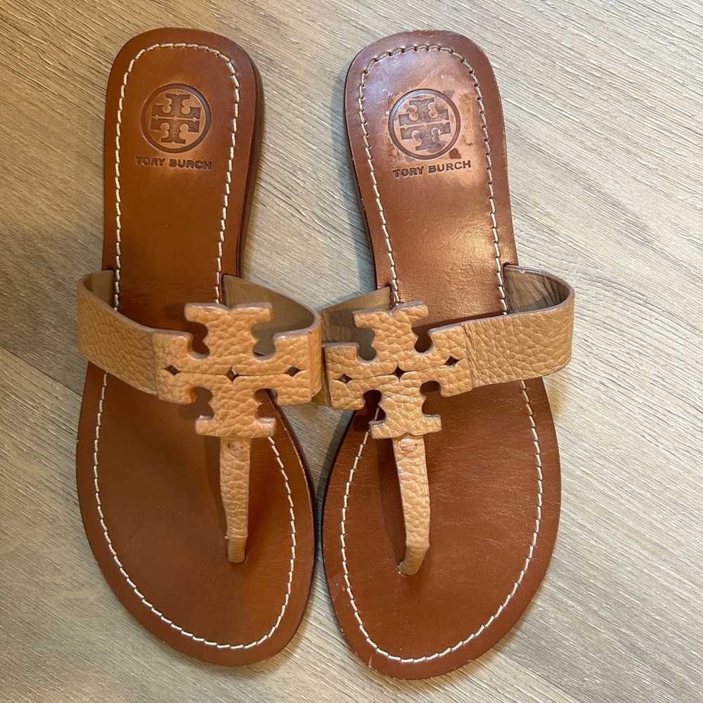 Tory Burch Brown Sandals with Iconic Design